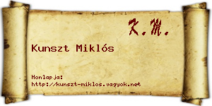 Kunszt Miklós névjegykártya