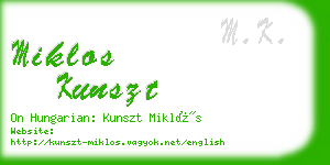 miklos kunszt business card
